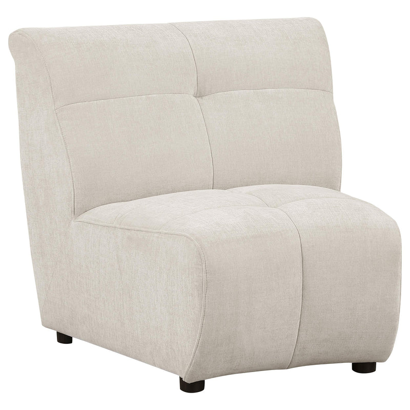 Charlotte Upholstered Curved Armless Chair Ivory - Ace Furniture and Decor