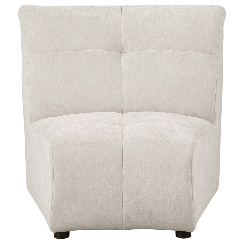 Charlotte Upholstered Curved Armless Chair Ivory - Ace Furniture and Decor
