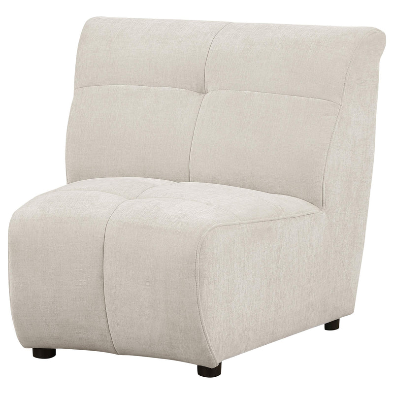 Charlotte Upholstered Curved Armless Chair Ivory - Ace Furniture and Decor