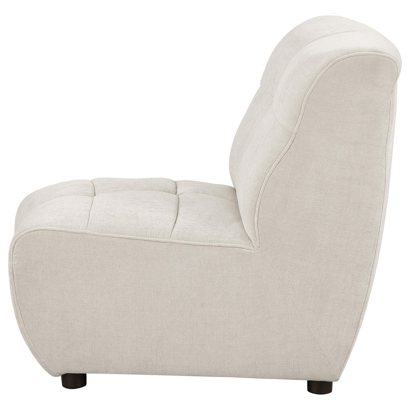 Charlotte Upholstered Curved Armless Chair Ivory - Ace Furniture and Decor