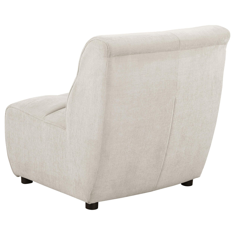 Charlotte Upholstered Curved Armless Chair Ivory - Ace Furniture and Decor