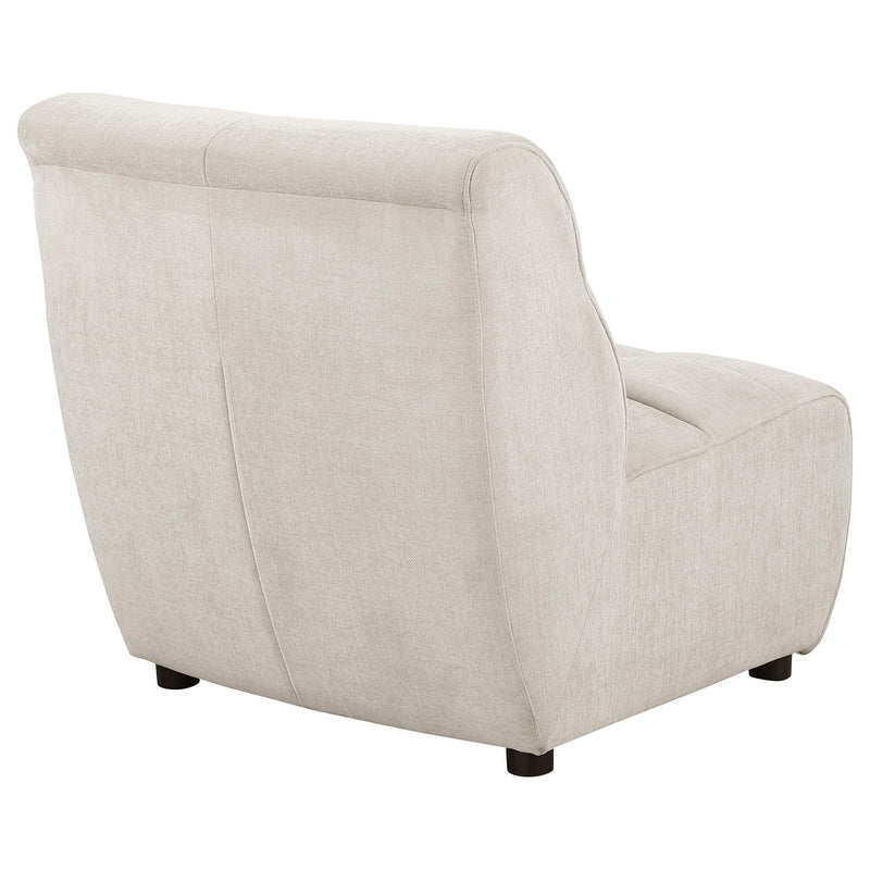 Charlotte Upholstered Curved Armless Chair Ivory - Ace Furniture and Decor