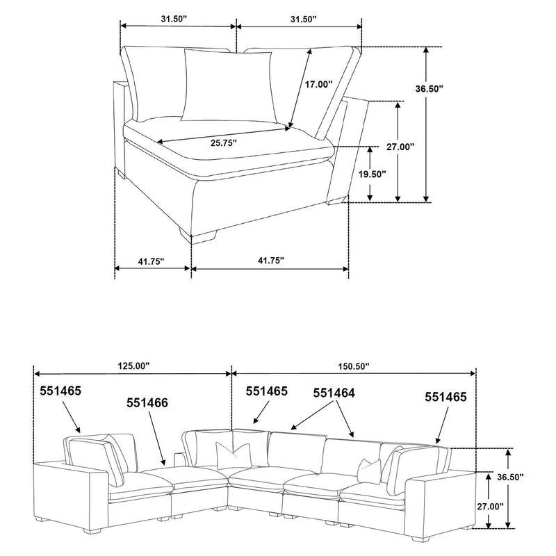 Lakeview Modular Sectionals Upholstered - Ace Furniture and Decor