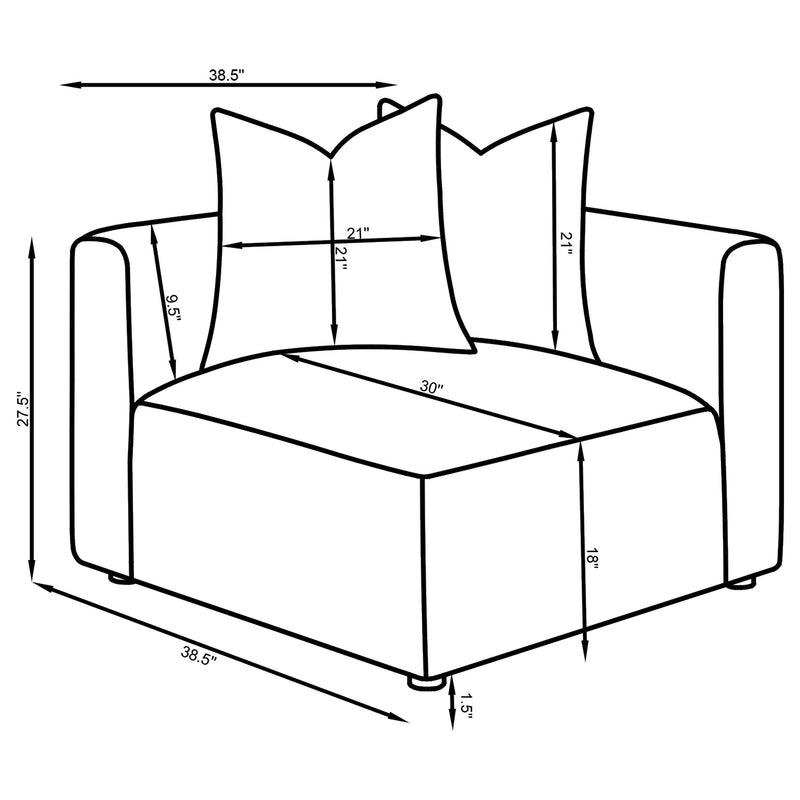 Jennifer Upholstered Corner Chair - Ace Furniture and Decor