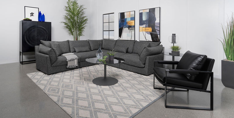 Sasha Upholstered Corner Chair Barely Black