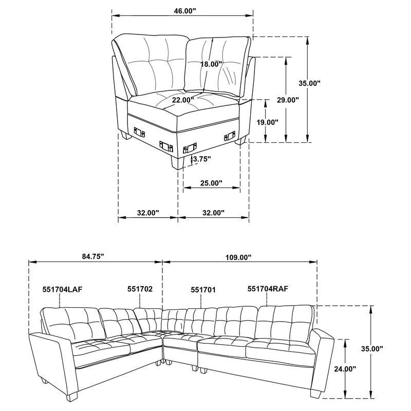 Georgina Modular Sectionals Chair - Ace Furniture and Decor