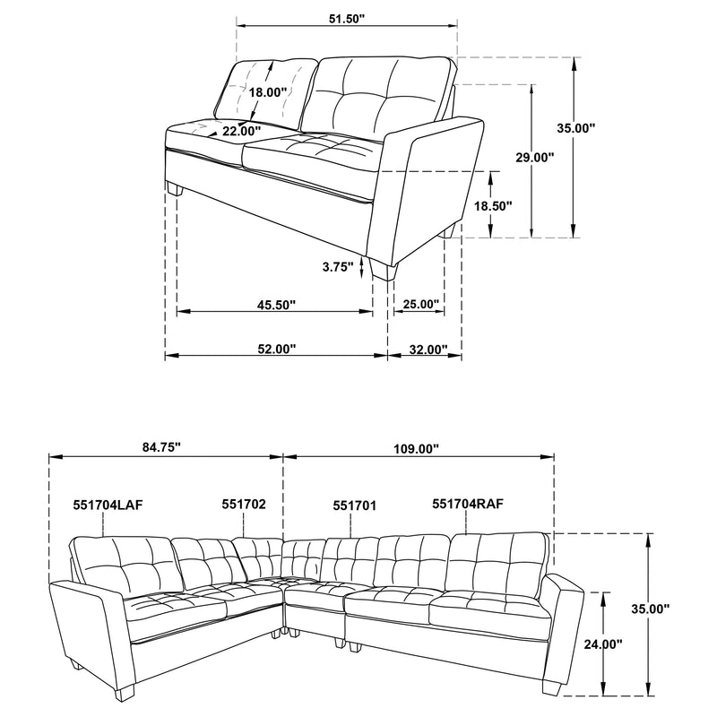Georgina Sectional Loveseat - Ace Furniture and Decor