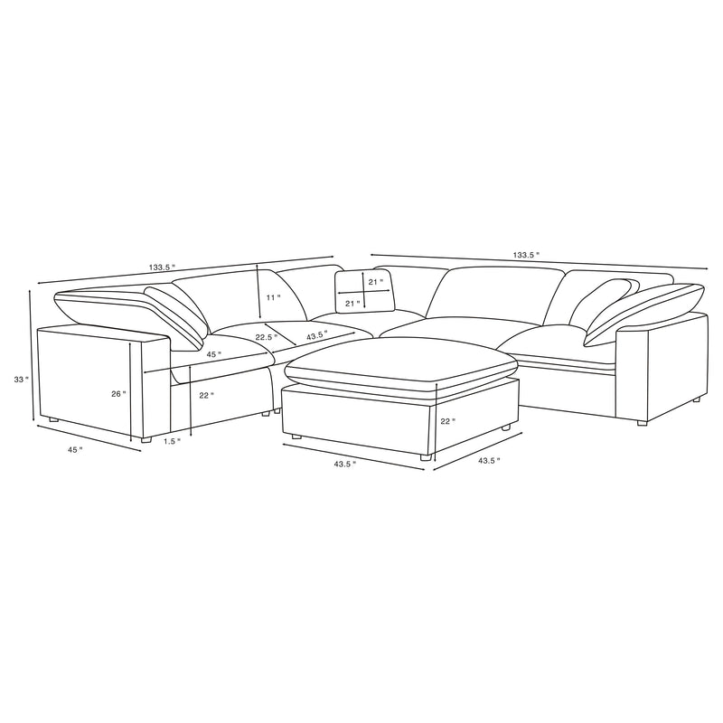 Raleigh Modular Sectionals Upholstered - Ace Furniture and Decor