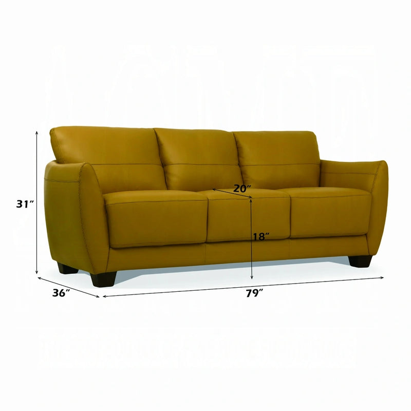 Valeria Mustard Leather Sofa | Ace Furniture and Decor