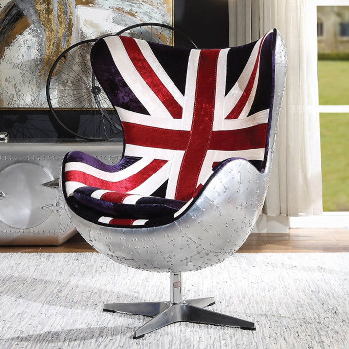 Brancaster British Flag Accent Chair With Swivel - Ace Furniture and Decor