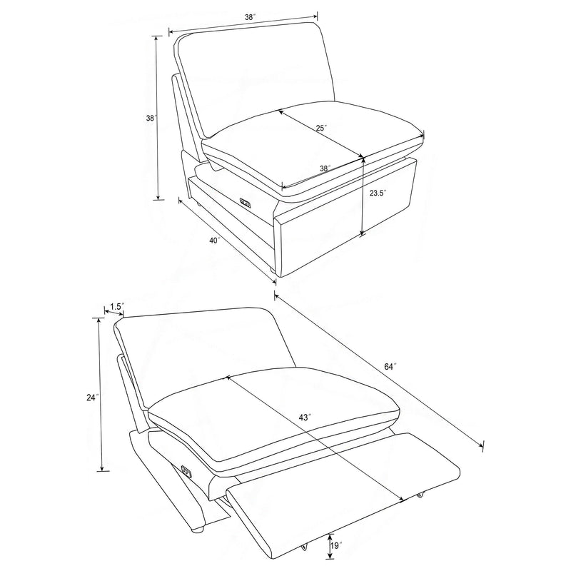 Collins Armless chair - Ace Furniture and Decor