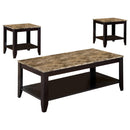 Flores 3-piece Occasional Table Set with Shelf Cappuccino - Ace Furniture and Decor