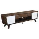 Alvin 2-drawer TV Console Dark Walnut and Glossy White - Ace Furniture and Decor