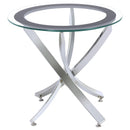 Brooke Glass Top End Table Chrome and Black - Ace Furniture and Decor