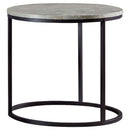 Lainey Faux Marble Round Top End Table Grey and Gunmetal - Ace Furniture and Decor