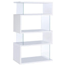 Emelle 4-tier Bookcase White and Clear - Ace Furniture and Decor