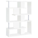 Hoover 5-tier Bookcase White and Chrome - Ace Furniture and Decor