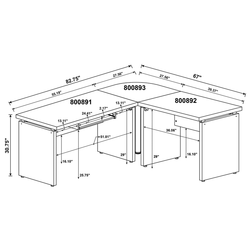 Skylar L-Shape Desks - Ace Furniture and Decor
