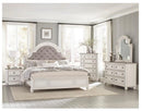 Baylesford King Upholstered Panel Bed in Antique White 1624KW-1EK*