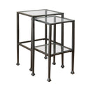 Leilani 2-piece Glass Top Nesting Tables Black - Ace Furniture and Decor