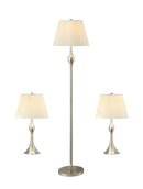 Griffin 3-piece Slender Lamp Set Brushed Nickel - Ace Furniture and Decor