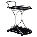 Elfman 2-shelve Serving Cart Chrome and Black - Ace Furniture and Decor