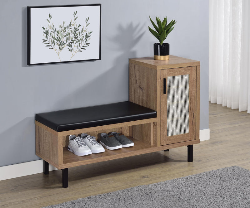 Teller 1-door Entryway Shoe Storage Cabinet Natural Oak - Ace Furniture and Decor