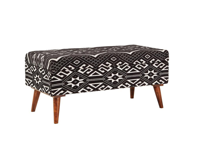Cababi Upholstered Storage Bench Black and White image