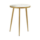 Acheson Round Accent Table White and Gold - Ace Furniture and Decor