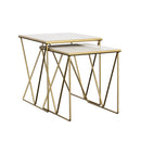 Bette 2-piece Nesting Table Set White and Gold - Ace Furniture and Decor