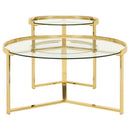 Delia 2-Piece Round Glass Top Nesting Coffee Table Clear and Chrome