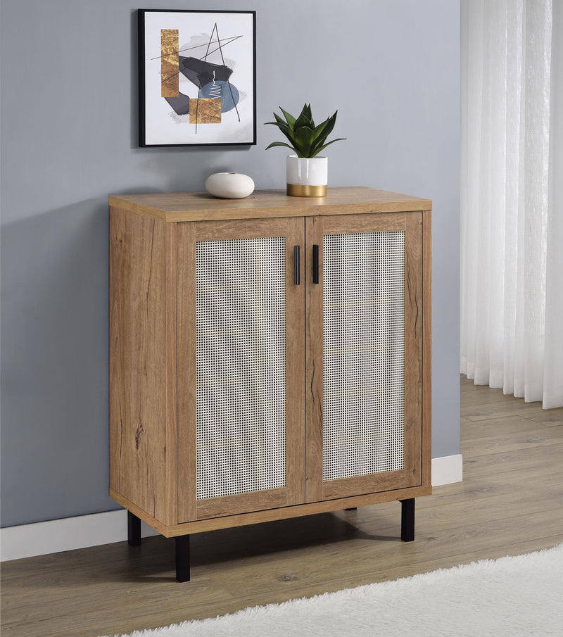 Teller 2-door Shoe Storage Cabinet Natural Oak - Ace Furniture and Decor