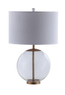Kenny Drum Shade Table Lamp with Glass Base White - Ace Furniture and Decor
