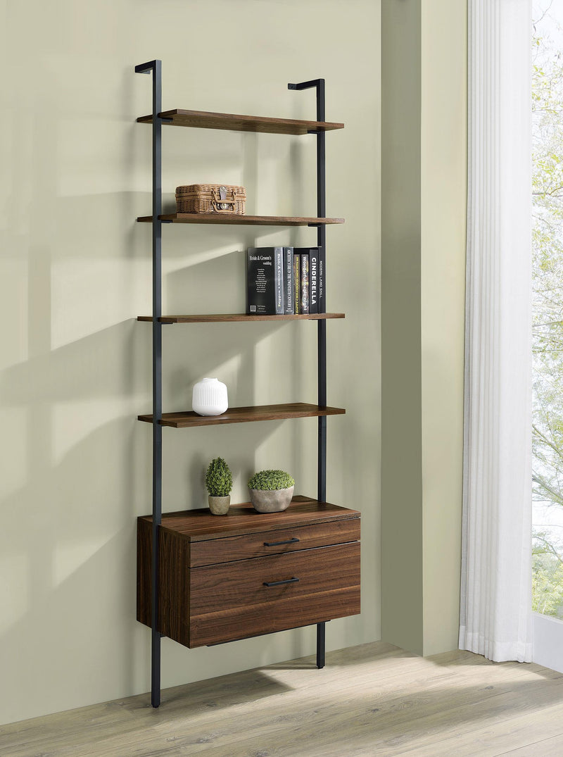 Owens 96-inch 4-shelf Storage Wall Bookshelf Walnut - Ace Furniture and Decor