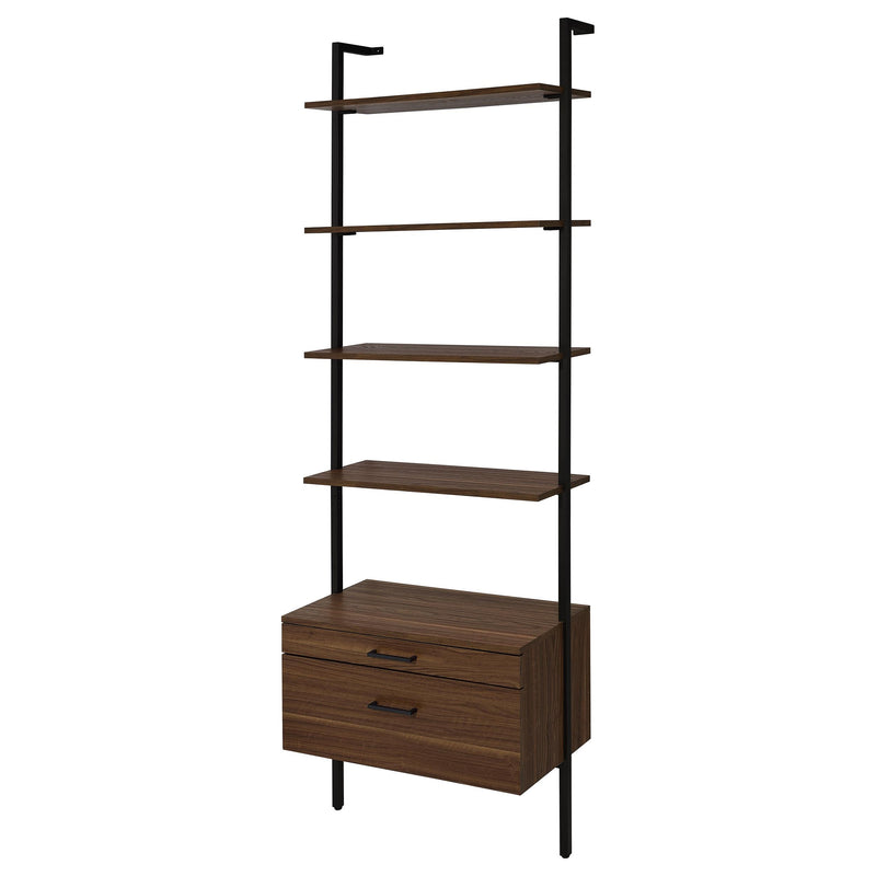 Owens 96-inch 4-shelf Storage Wall Bookshelf Walnut - Ace Furniture and Decor