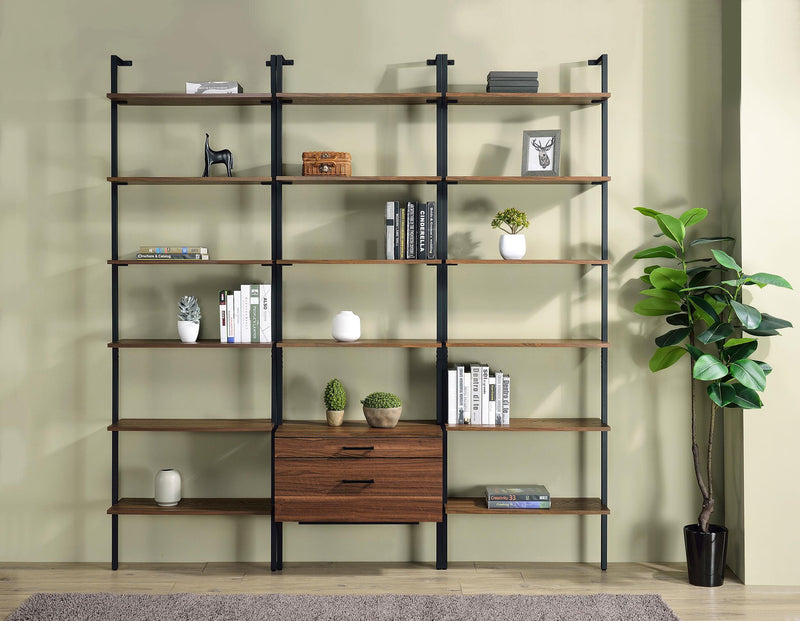 Owens 96-inch 4-shelf Storage Wall Bookshelf Walnut - Ace Furniture and Decor