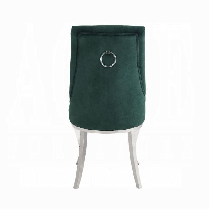 Dekel Green Fabric & Stainless Steel Side Chair - Ace Furniture and Decor