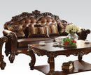 Acme Vendome Stationary Sofa with 3 Pillows in Cherry 52001