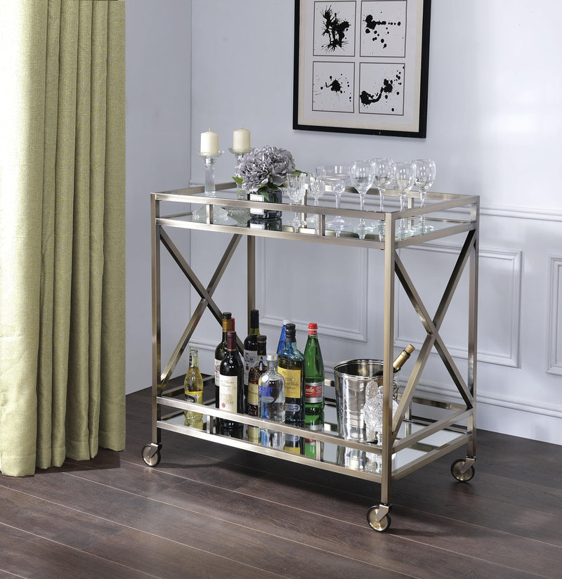 Kristensen Antique Gold & Mirror Serving Cart image