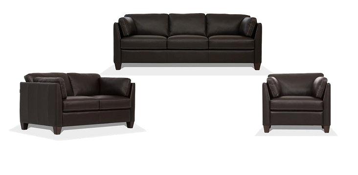 Matias Chocolate Leather Sofa - Ace Furniture and Decor