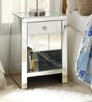 Noralie Mirrored & Faux Diamonds Accent Table - Ace Furniture and Decor