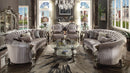 Versailles Velvet & Antique Platinum Sofa w/5 Pillows - Ace Furniture and Decor