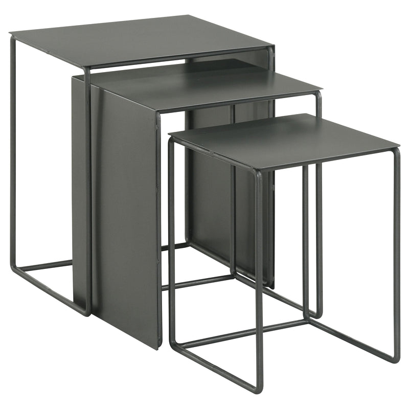 Imez 3-piece Rectangular Metal Nesting Table Grey - Ace Furniture and Decor