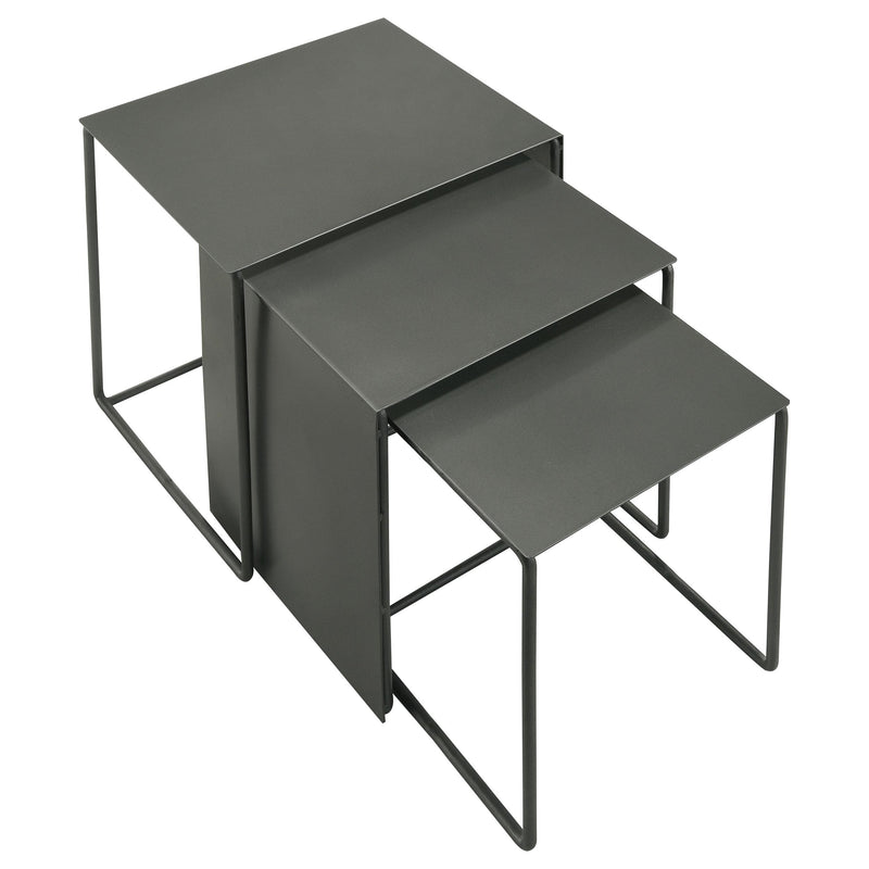Imez 3-piece Rectangular Metal Nesting Table Grey - Ace Furniture and Decor