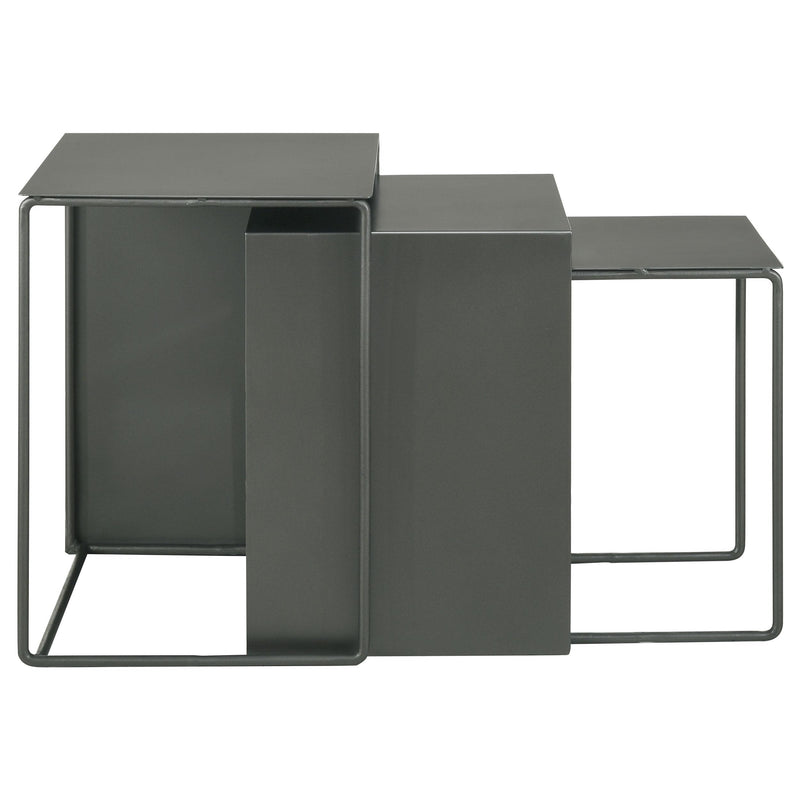 Imez 3-piece Rectangular Metal Nesting Table Grey - Ace Furniture and Decor