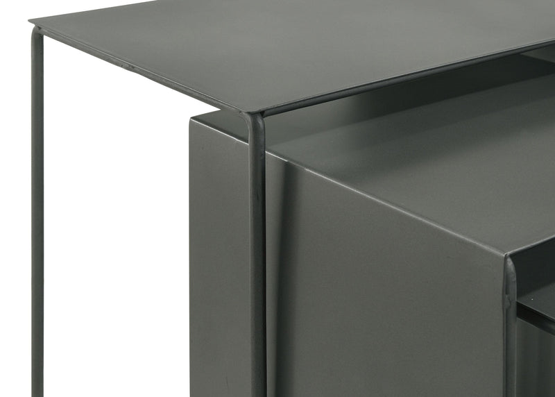 Imez 3-piece Rectangular Metal Nesting Table Grey - Ace Furniture and Decor