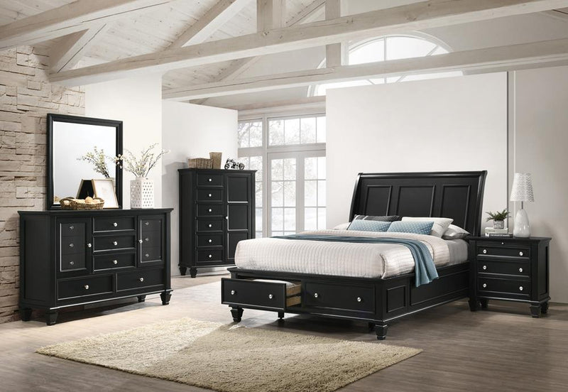 Sandy Beach Storage 4-Piece Eastern King Bedroom Set with Sleigh Headboard - Ace Furniture and Decor