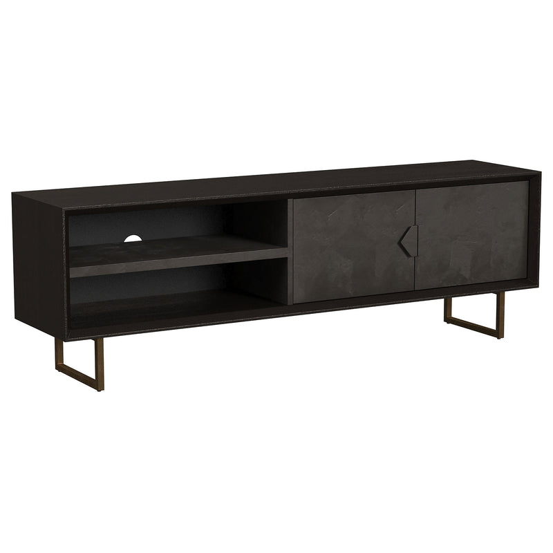 Marsden 2-door Wood 70" TV Stand Charcoal Black - Ace Furniture and Decor