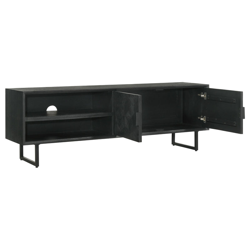 Marsden 2-door Wood 70" TV Stand Charcoal Black - Ace Furniture and Decor
