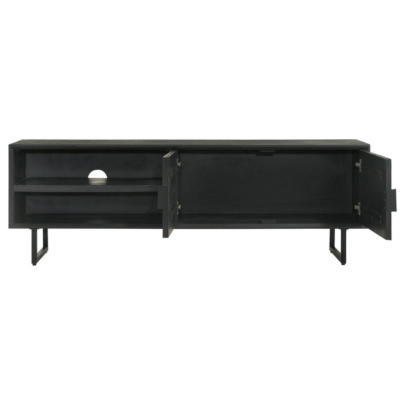 Marsden 2-door Wood 70" TV Stand Charcoal Black - Ace Furniture and Decor
